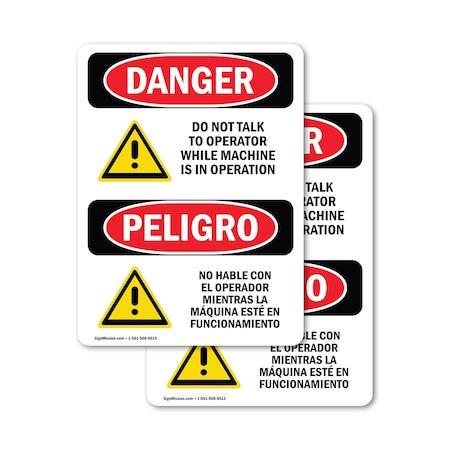 Signmission Safety Culture Sign, 3.5 in Width, Vinyl Decal, Rectangle, Bilingual OS-2PACK-DS-D-35-VS-1175